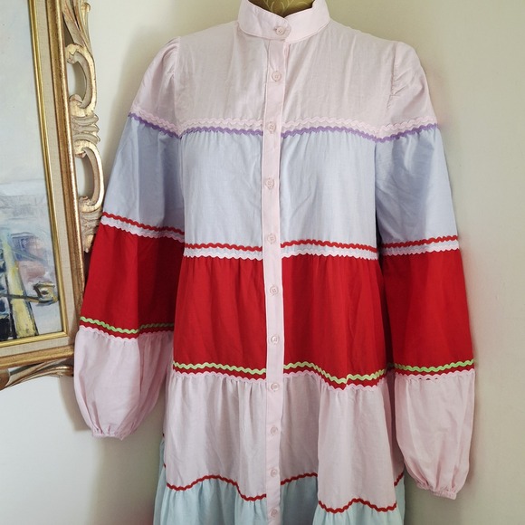 Marielle Almelo Victorie Maxi Boho Luxury Cotton Dress W/ Pockets NWT OS - Picture 3 of 11